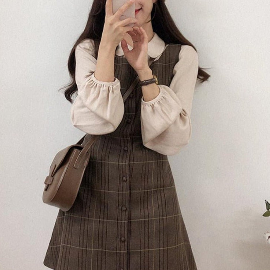 Y2k Light Academia Mini Dress