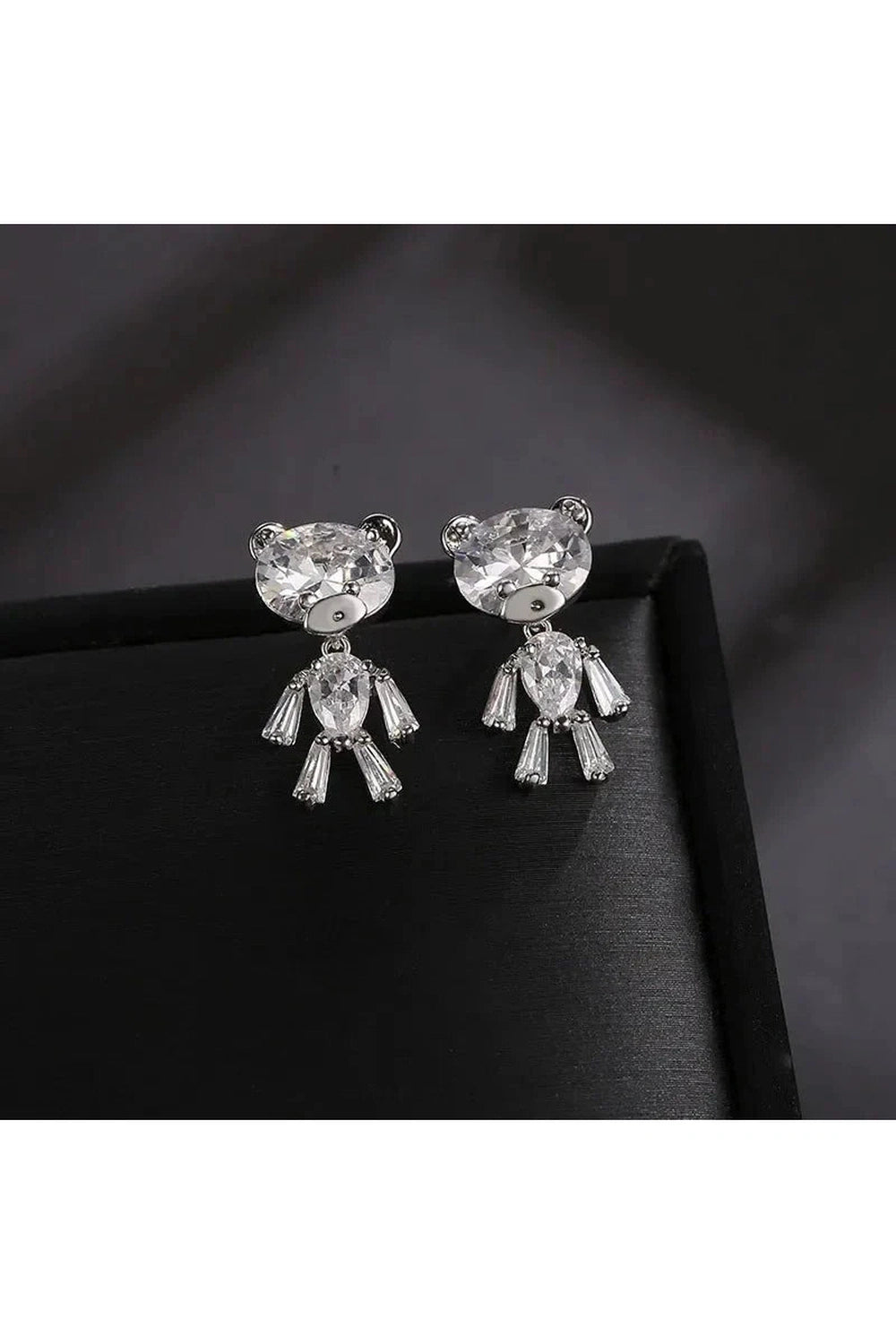 Y2k Little Bear Zirconia Stud Earrings