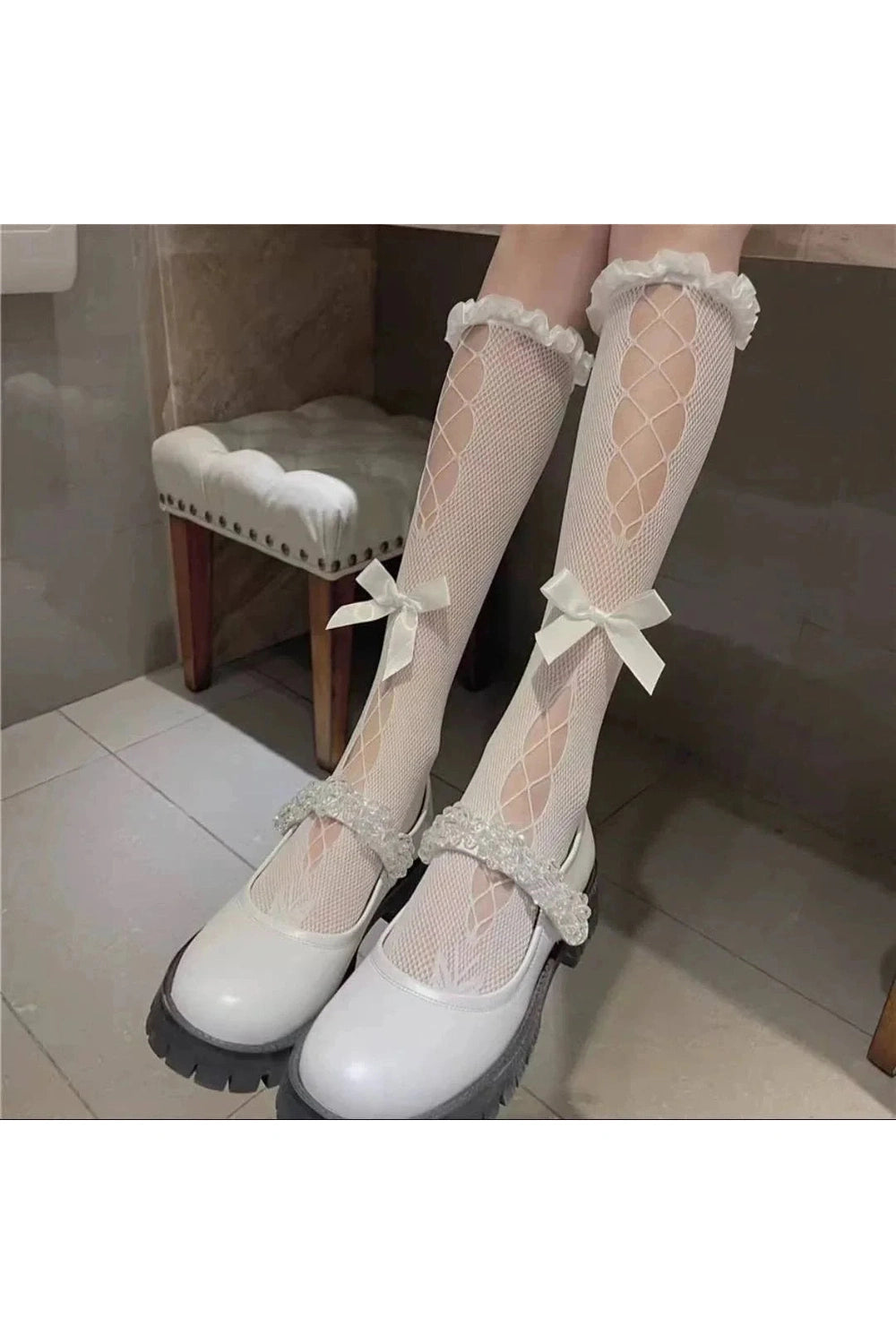Y2k Kawaii Bow Lace Calf Socks