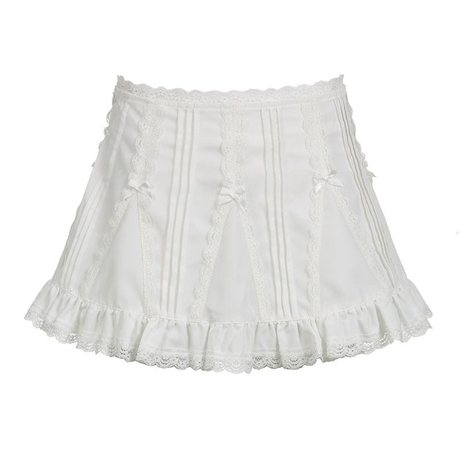 Y2k Kawaii Lace A-line Mini Skirt