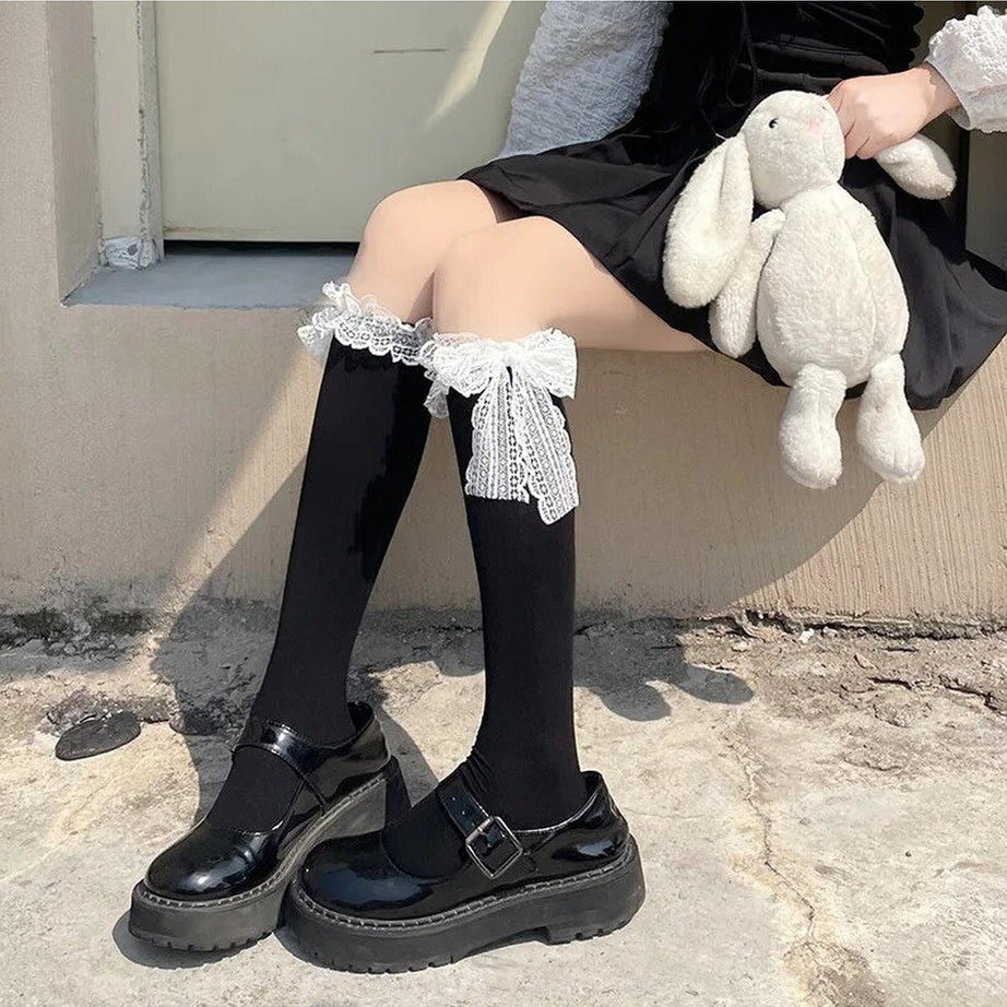 Y2k Kawaii Lace Bow Socks