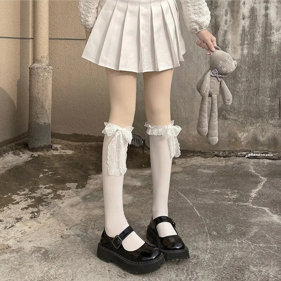 Y2k Kawaii Lace Bow Socks