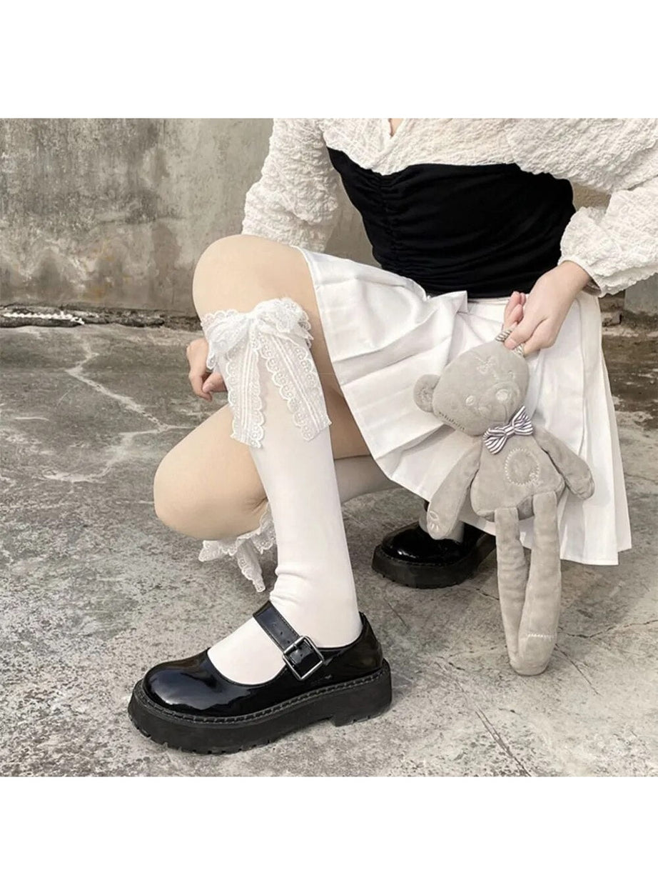 Y2k Kawaii Lace Bow Socks