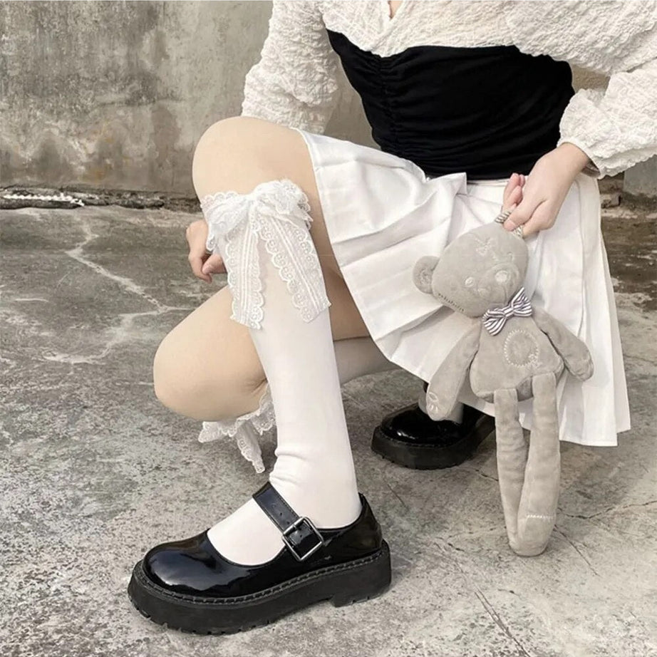 Y2k Kawaii Lace Bow Socks