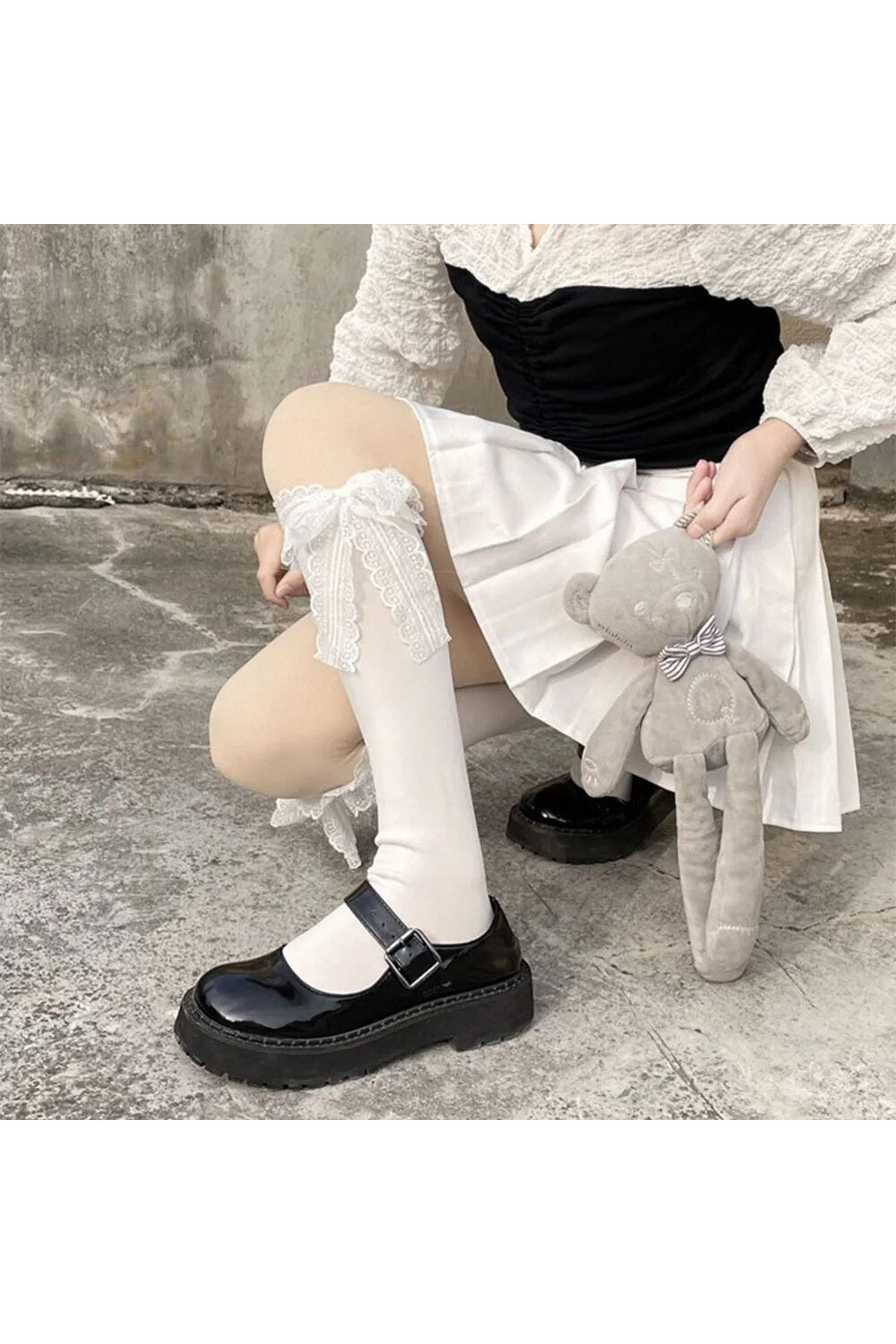 Y2k Kawaii Lace Bow Socks