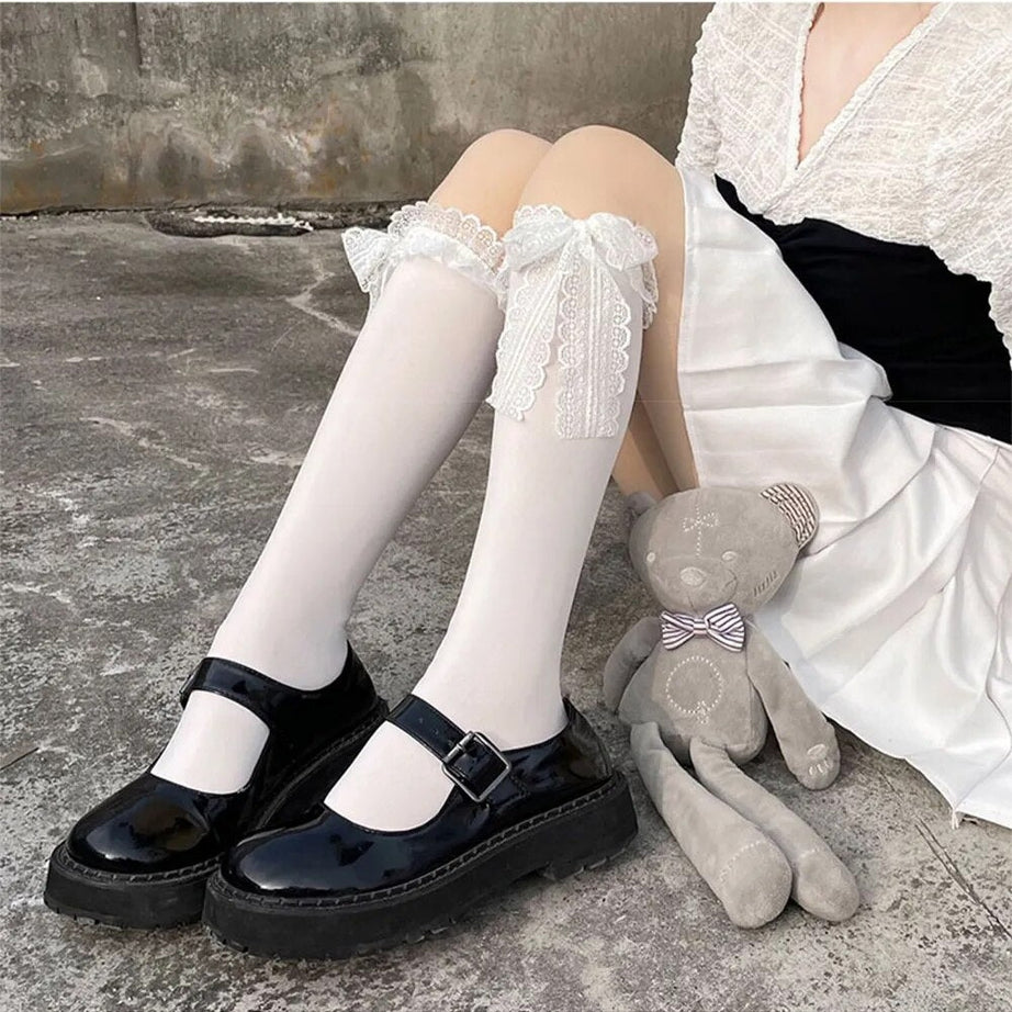 Y2k Kawaii Lace Bow Socks