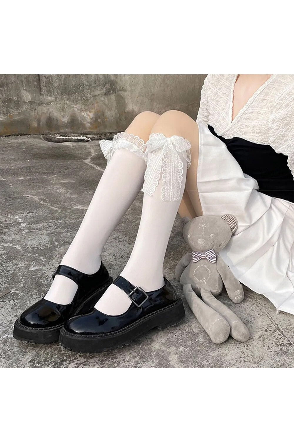 Y2k Kawaii Lace Bow Socks