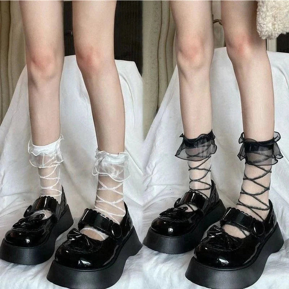 Y2k Lolita Lace Crew Socks