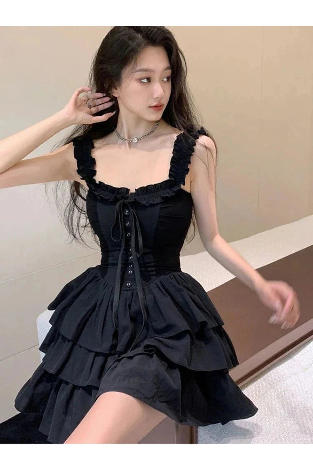 Y2k Lolita Style Black Dress