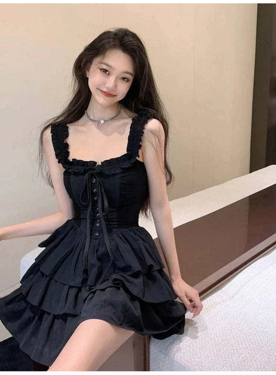 Y2k Lolita Style Black Dress