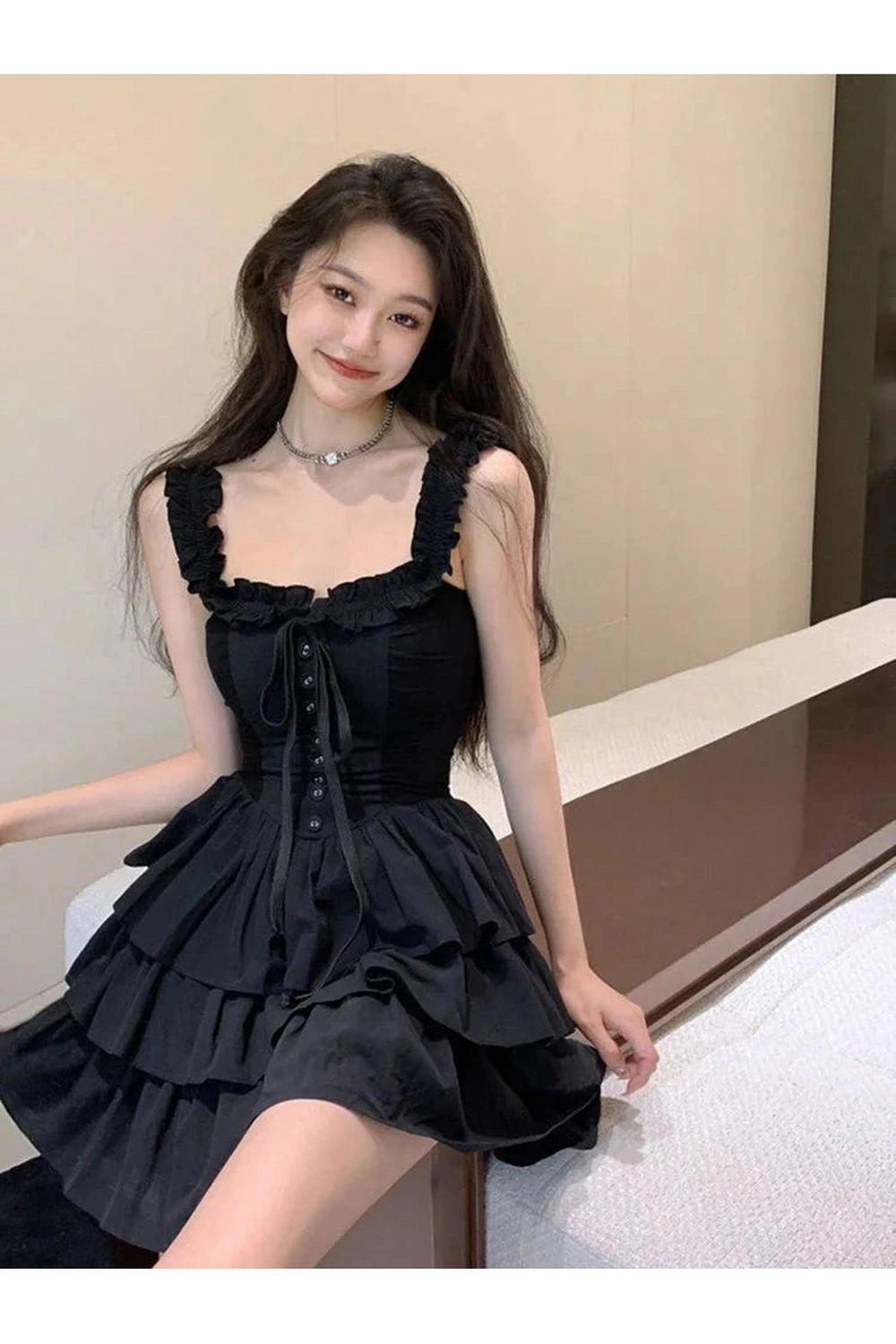 Y2k Lolita Style Black Dress
