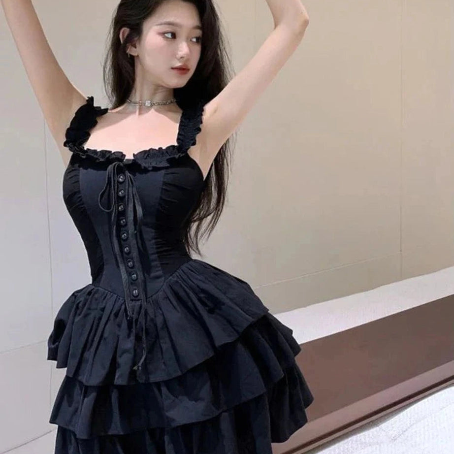 Y2k Lolita Style Black Dress