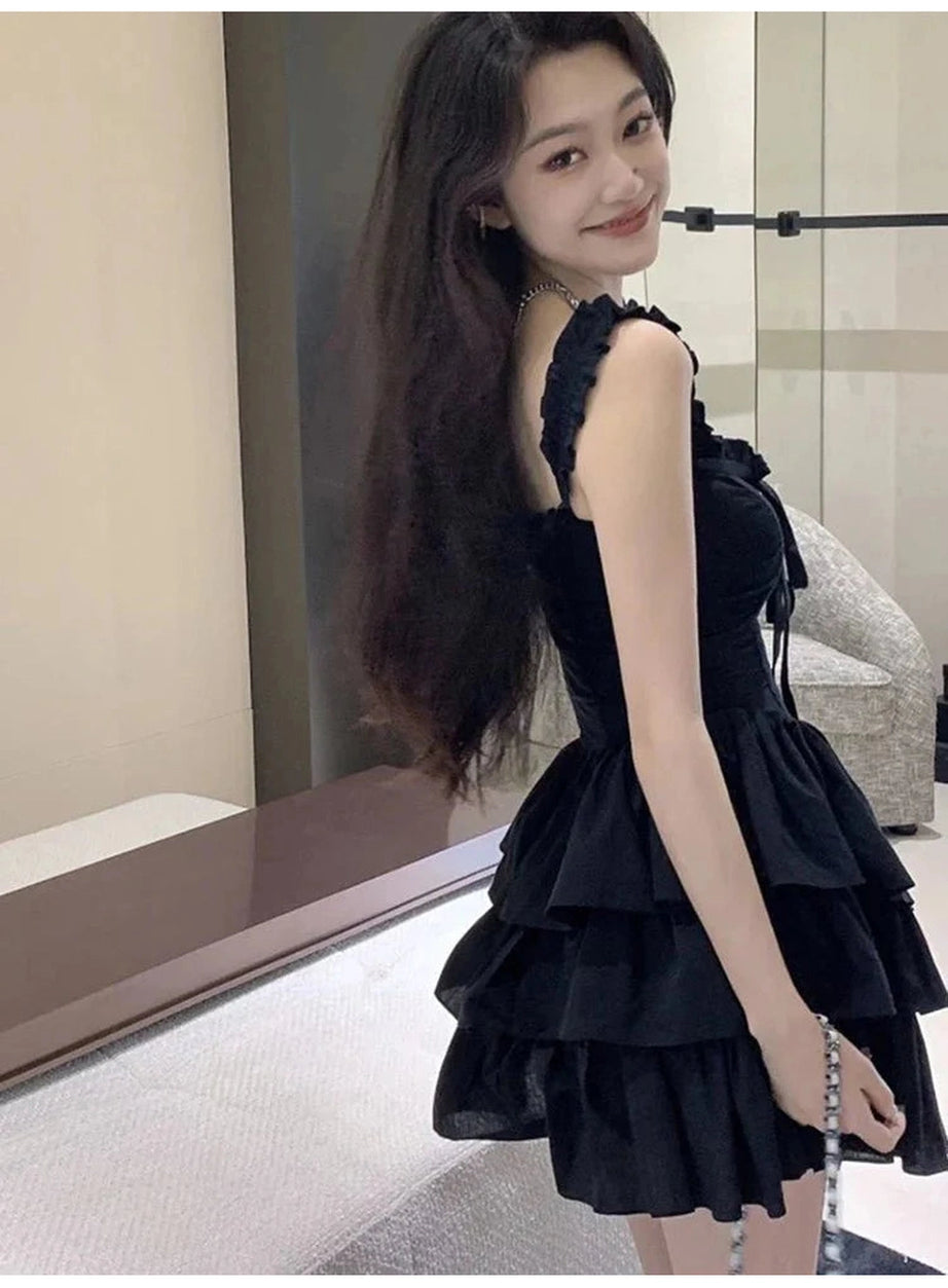 Y2k Lolita Style Black Dress