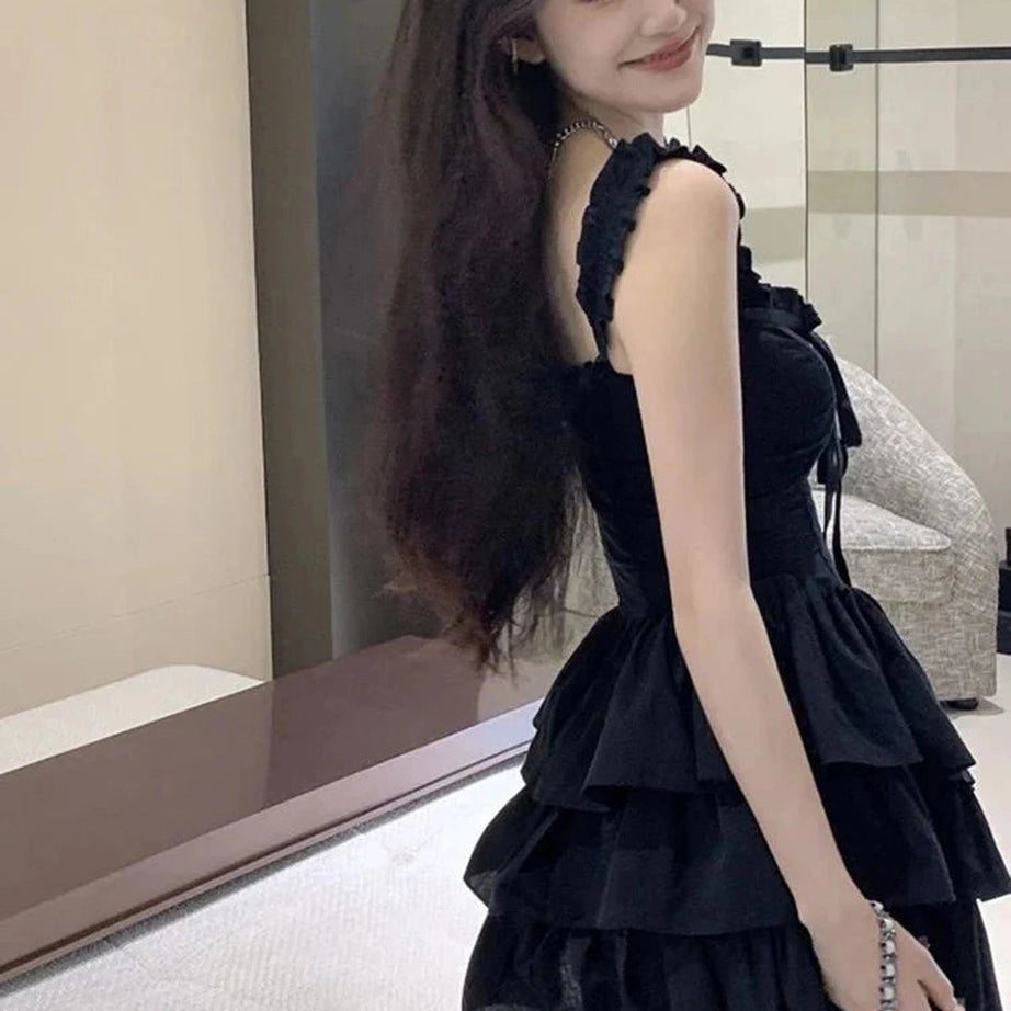 Y2k Lolita Style Black Dress