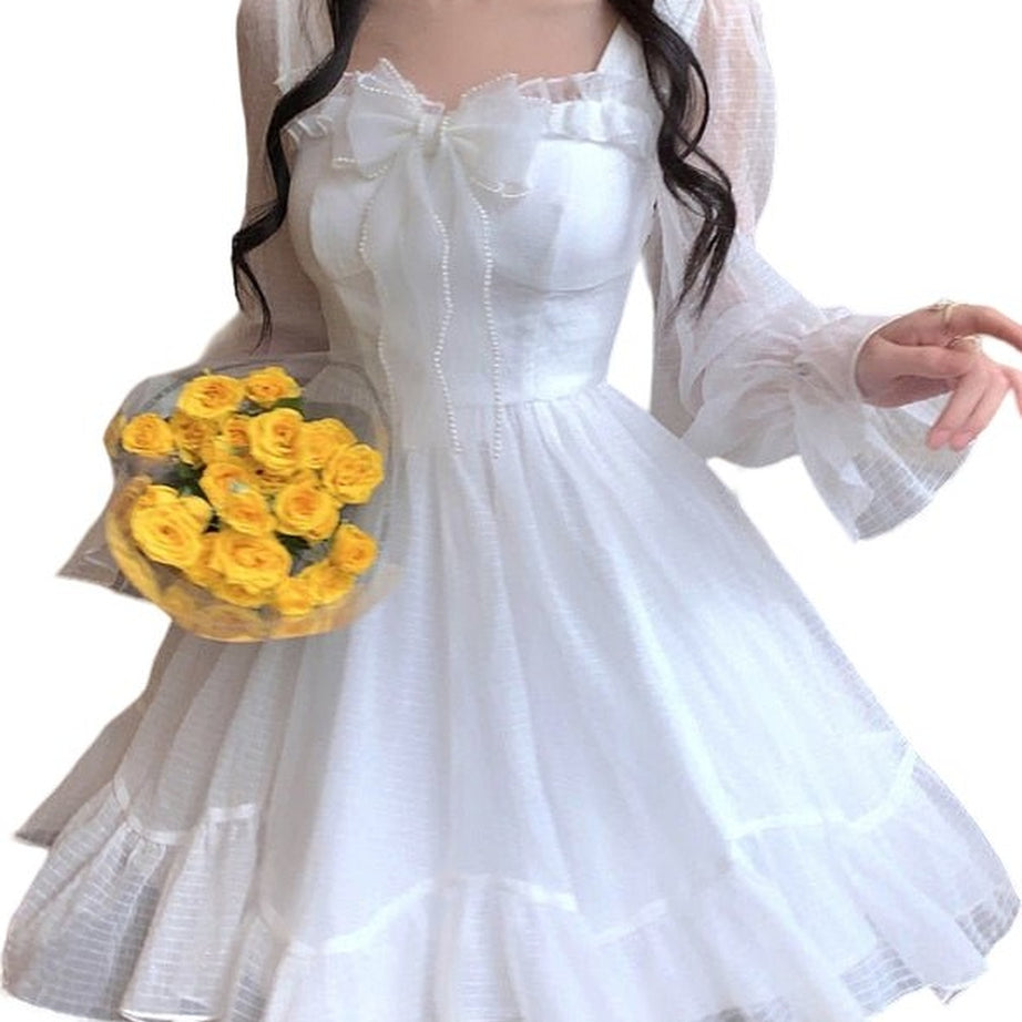 Y2k Kawaii White Dress