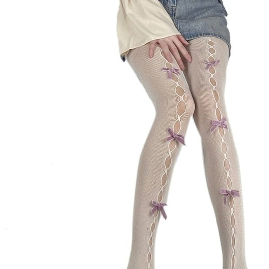 Y2k Kawaii White Fishnet Tights