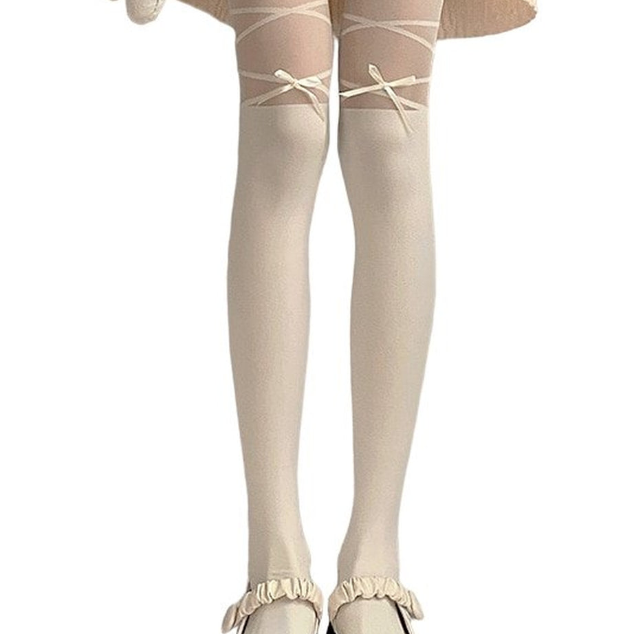 Y2k Kawaii White Tights