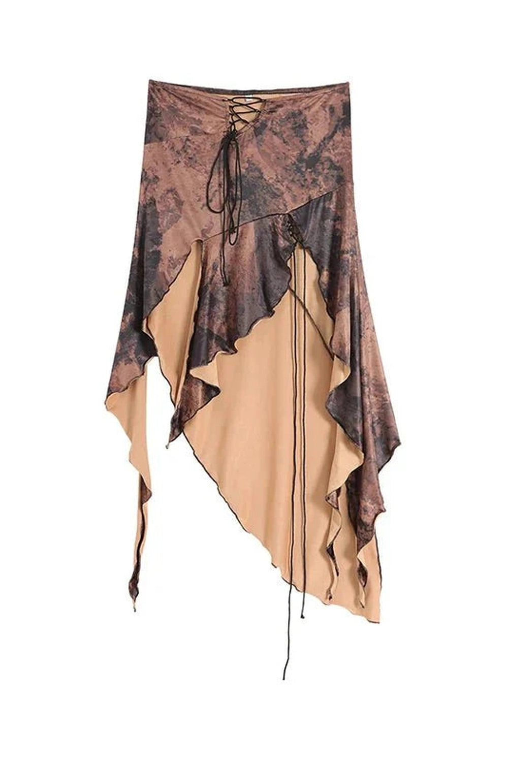 Y2k Long Irregular Brown Skirt