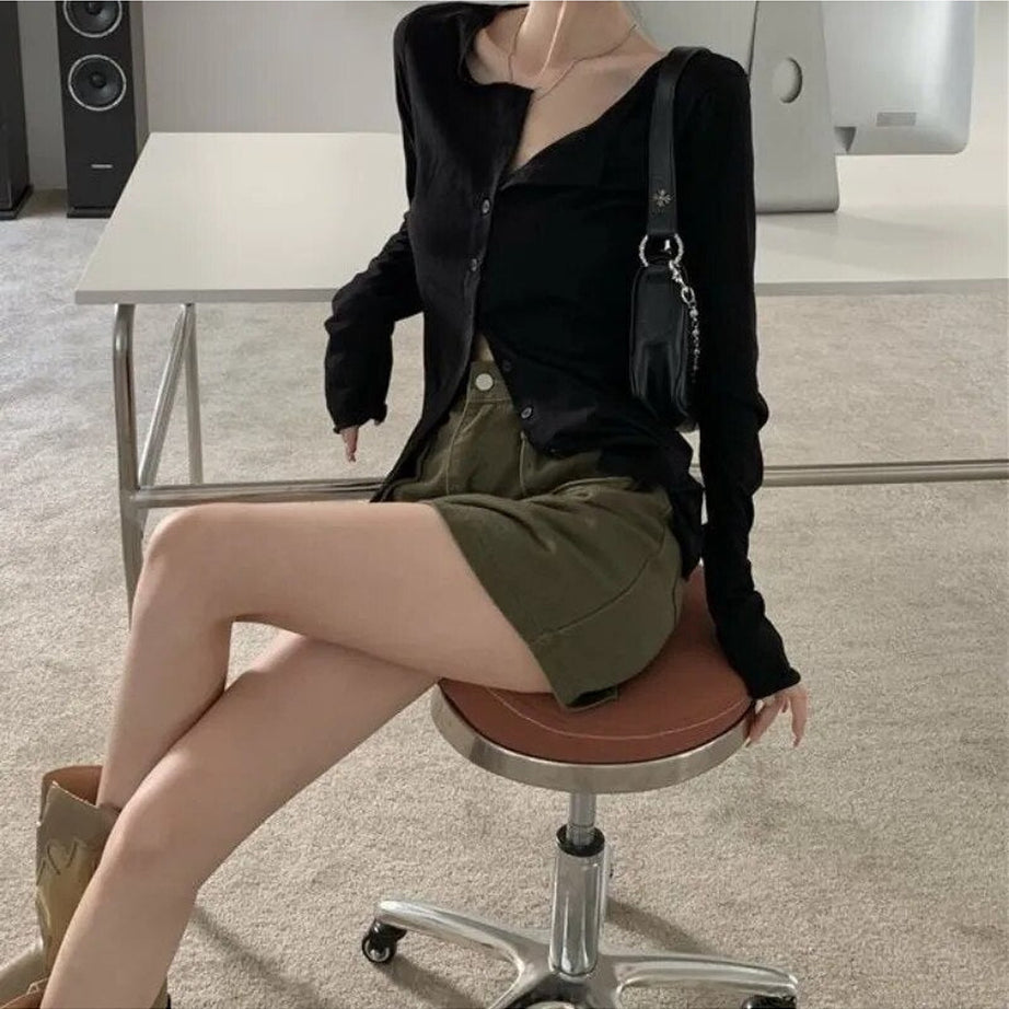 Y2k Long Sleeve Elegant Blouse