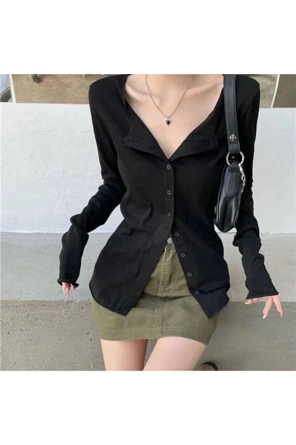 Y2k Long Sleeve Elegant Blouse