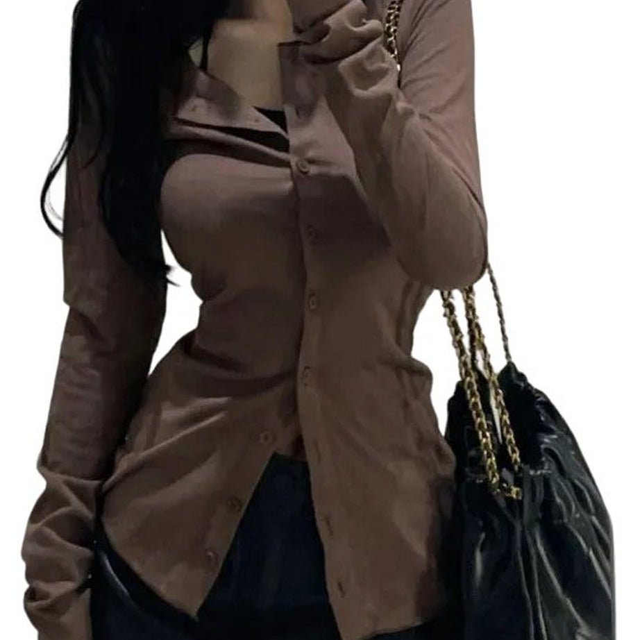 Y2k Long Sleeve Elegant Blouse