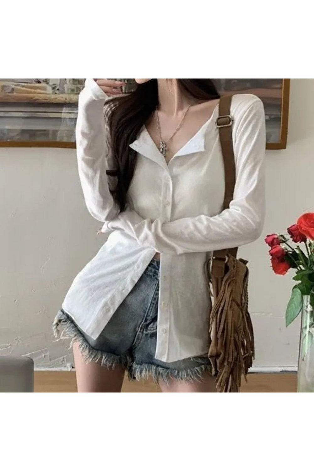 Y2k Long Sleeve Elegant Blouse