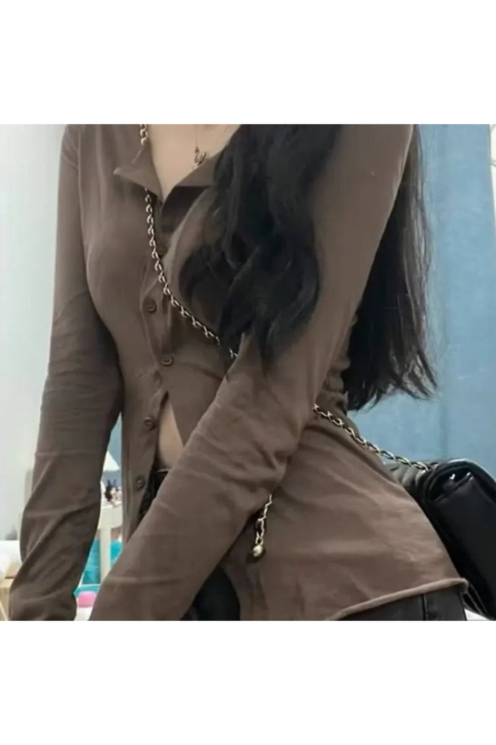 Y2k Long Sleeve Elegant Blouse