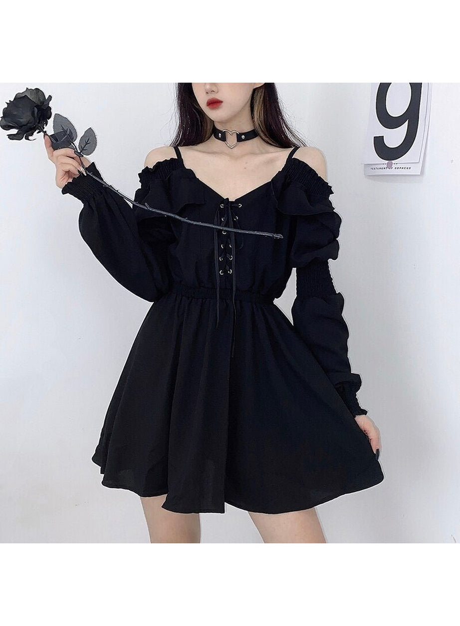 Y2k Long Sleeve Gothic Dress