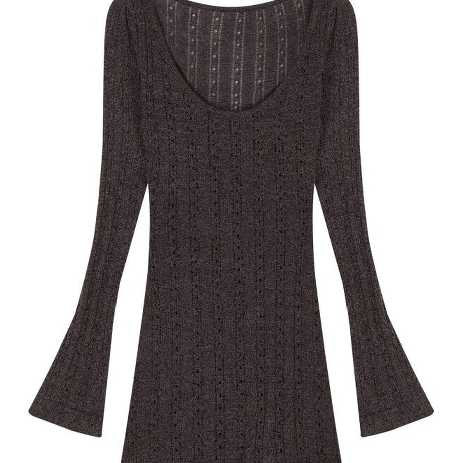 Y2k Long Sleeve Knitted Mini Dress