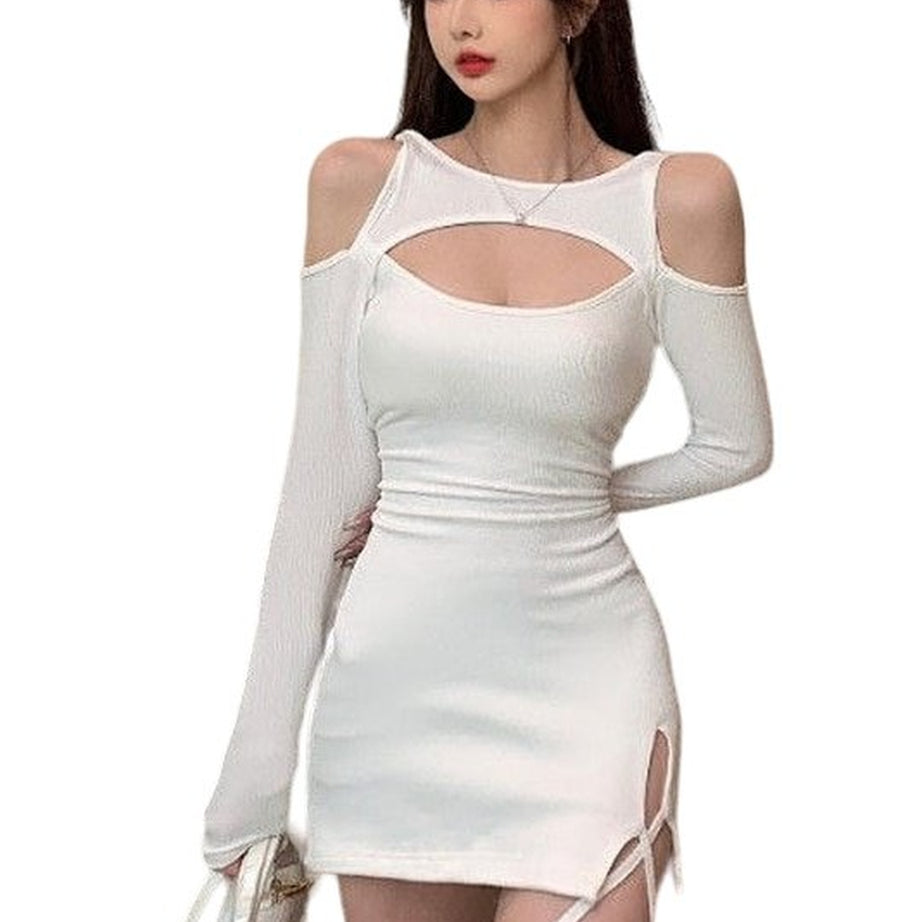 Y2k Long Sleeve Off Shoulder Party Dress