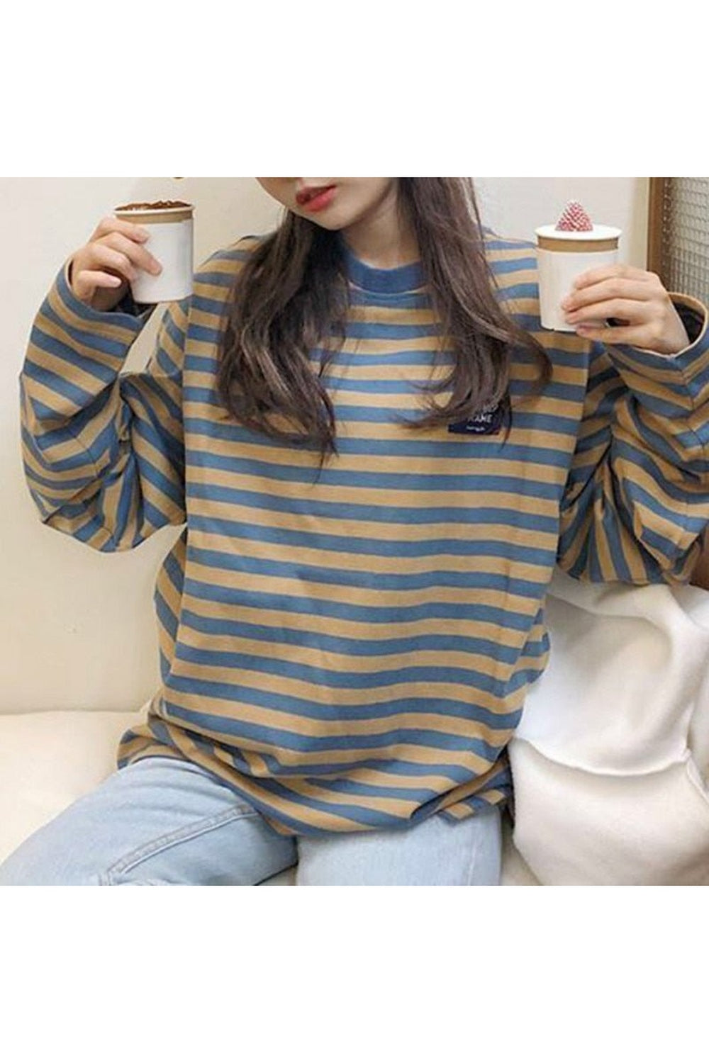 Y2k Long Sleeve Retro Striped T-shirt