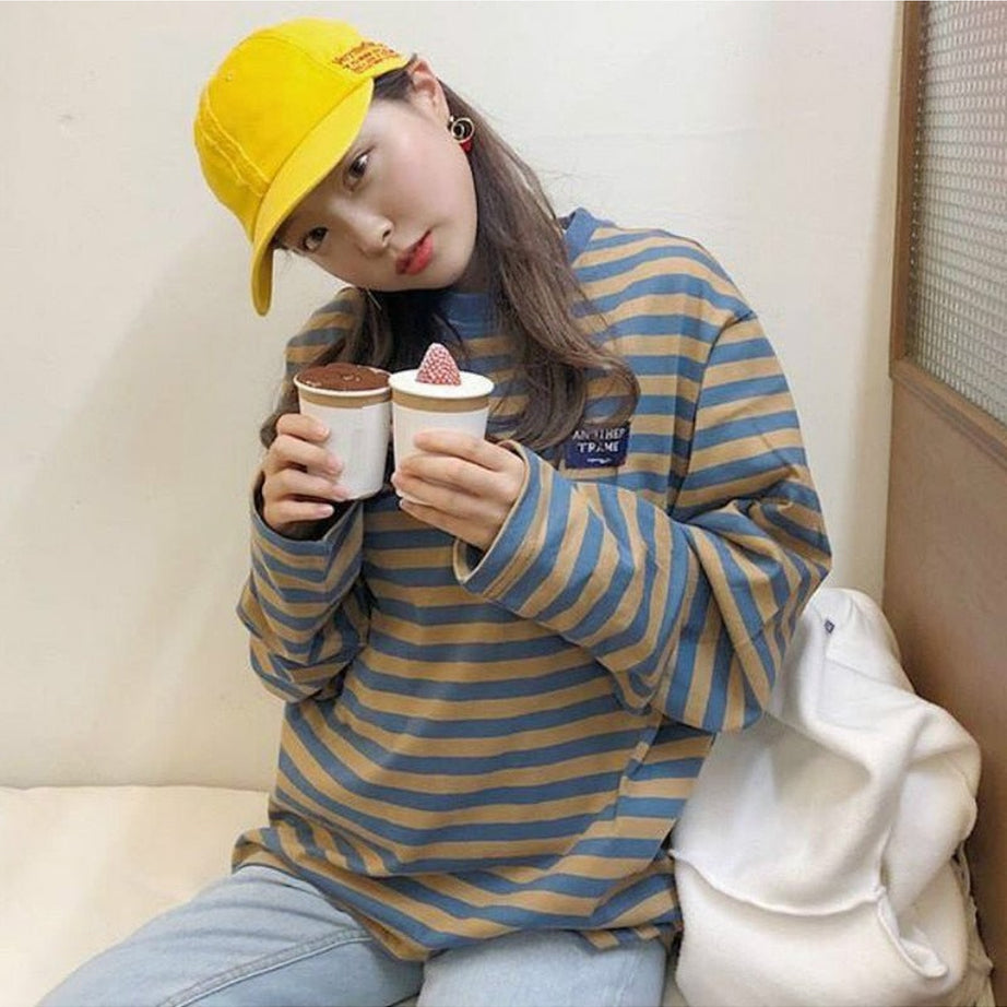 Y2k Long Sleeve Retro Striped T-shirt