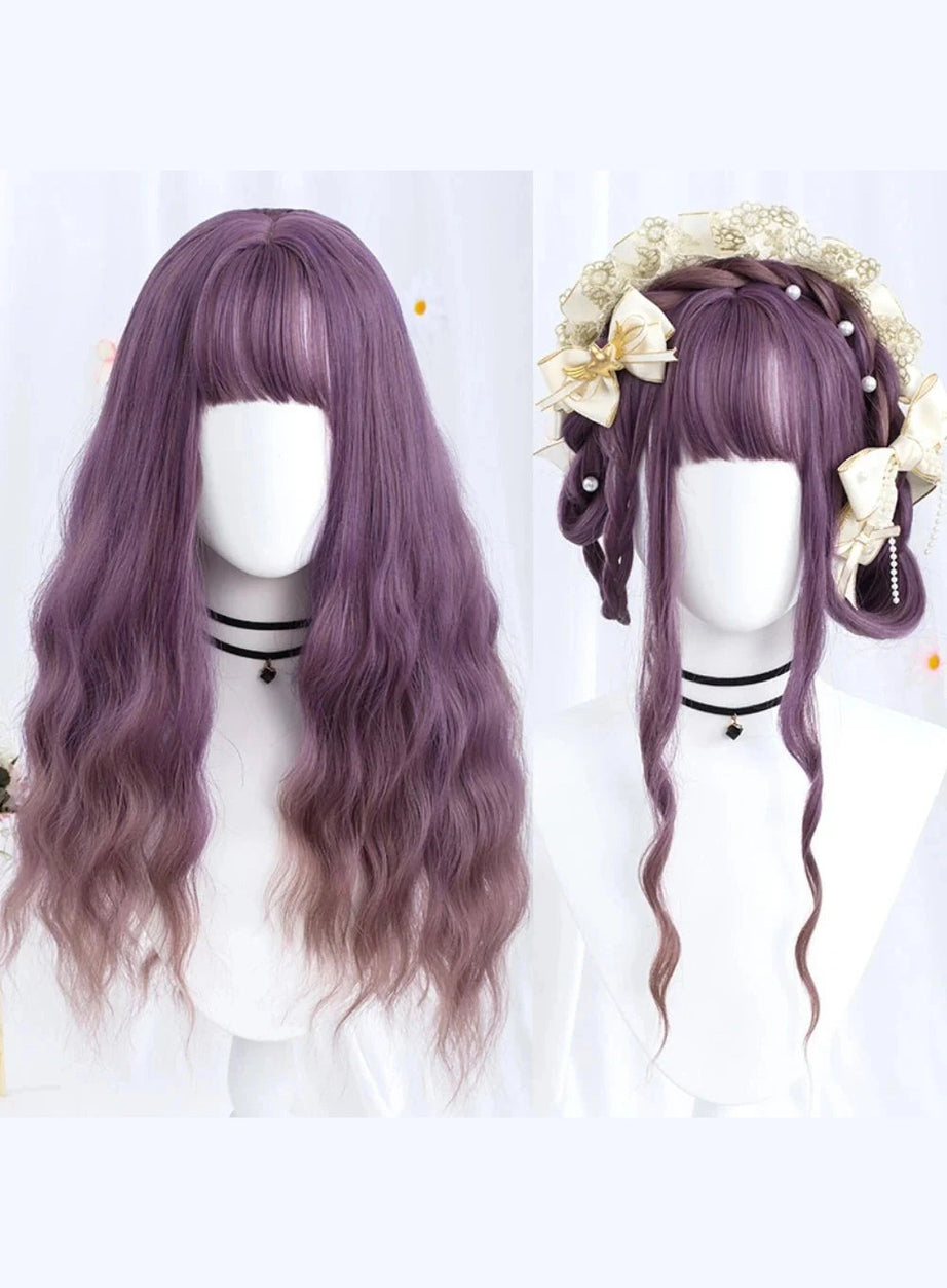 Y2k Long Wavy Purple Wig