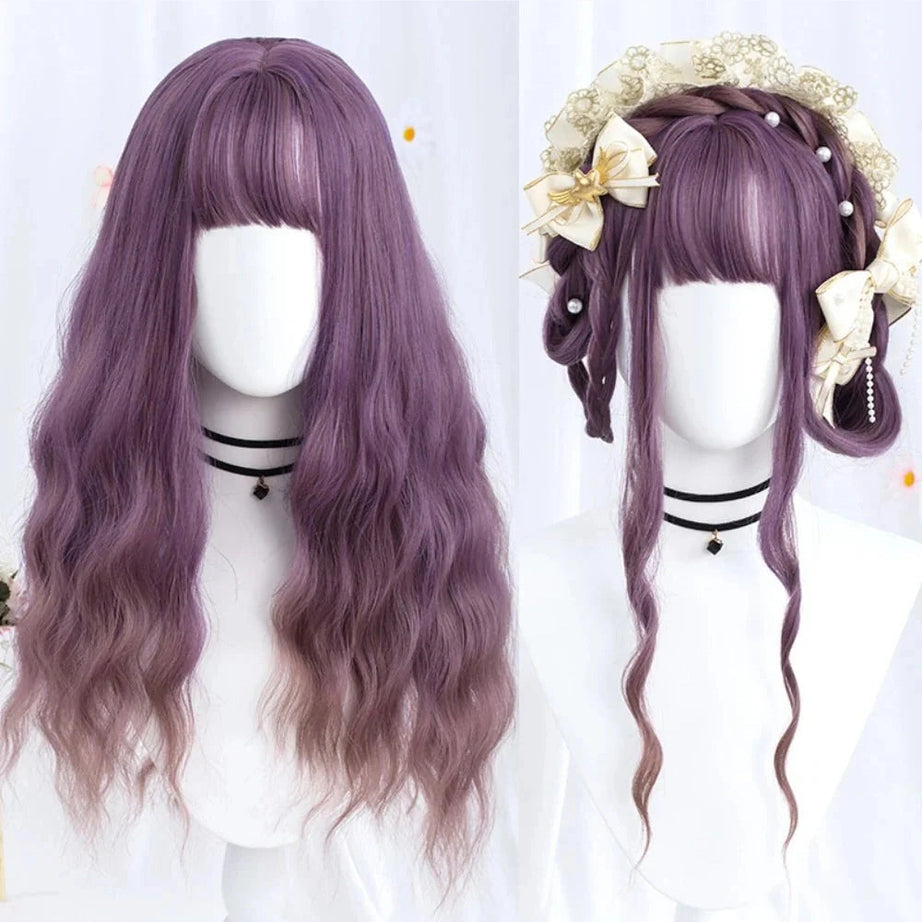 Y2k Long Wavy Purple Wig