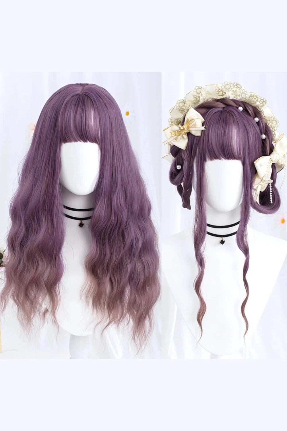 Y2k Long Wavy Purple Wig