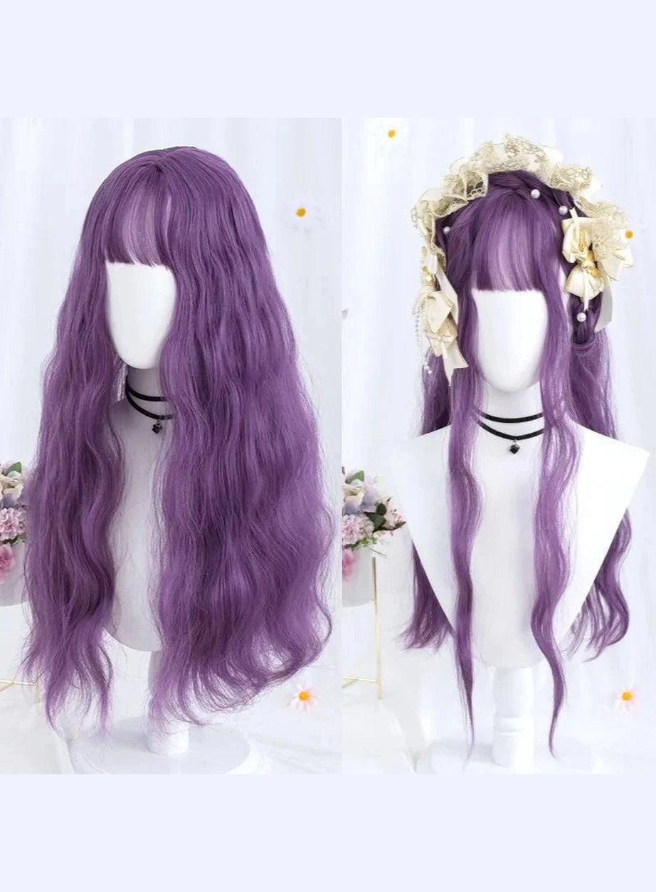 Y2k Long Wavy Purple Wig