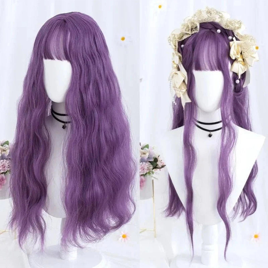 Y2k Long Wavy Purple Wig