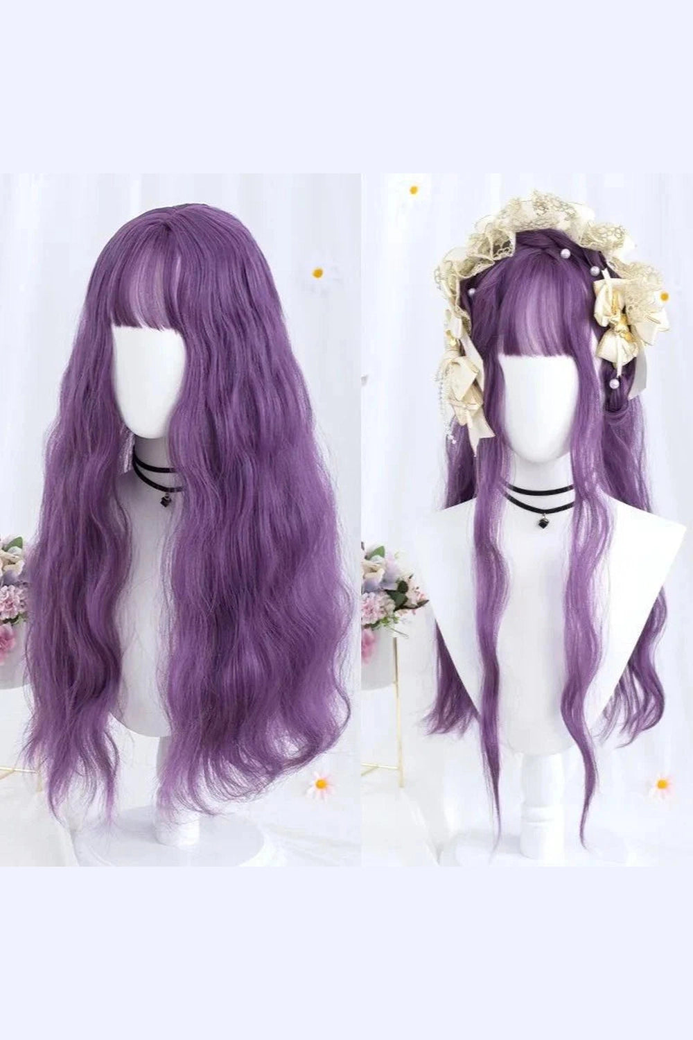 Y2k Long Wavy Purple Wig