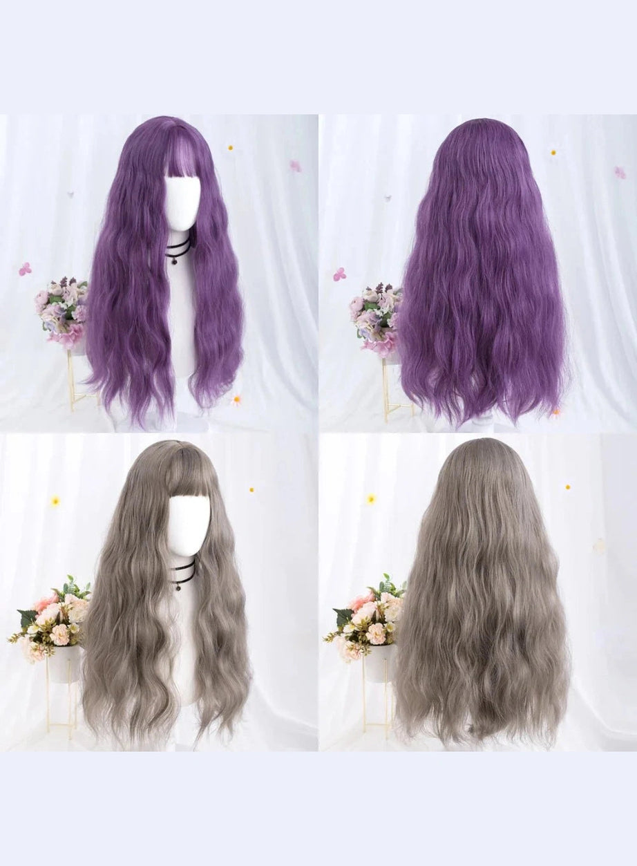 Y2k Long Wavy Purple Wig