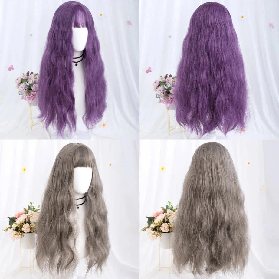 Y2k Long Wavy Purple Wig