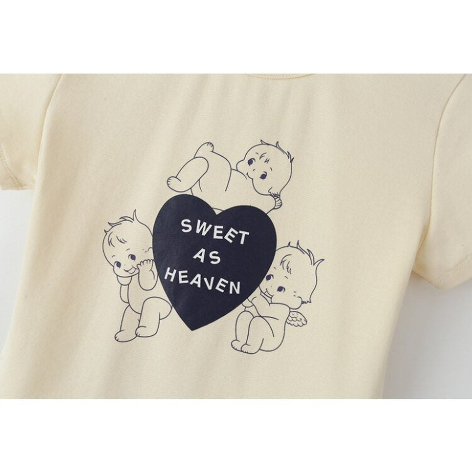 Y2k Lovecore Beige Retro T-shirt