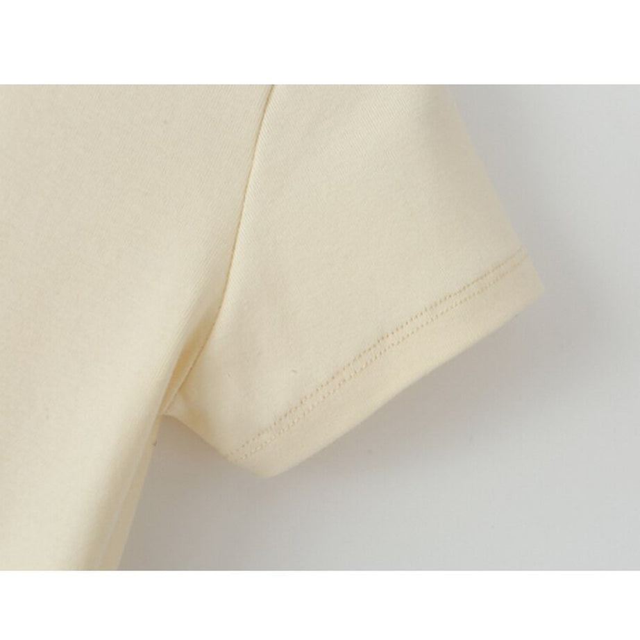 Y2k Lovecore Beige Retro T-shirt