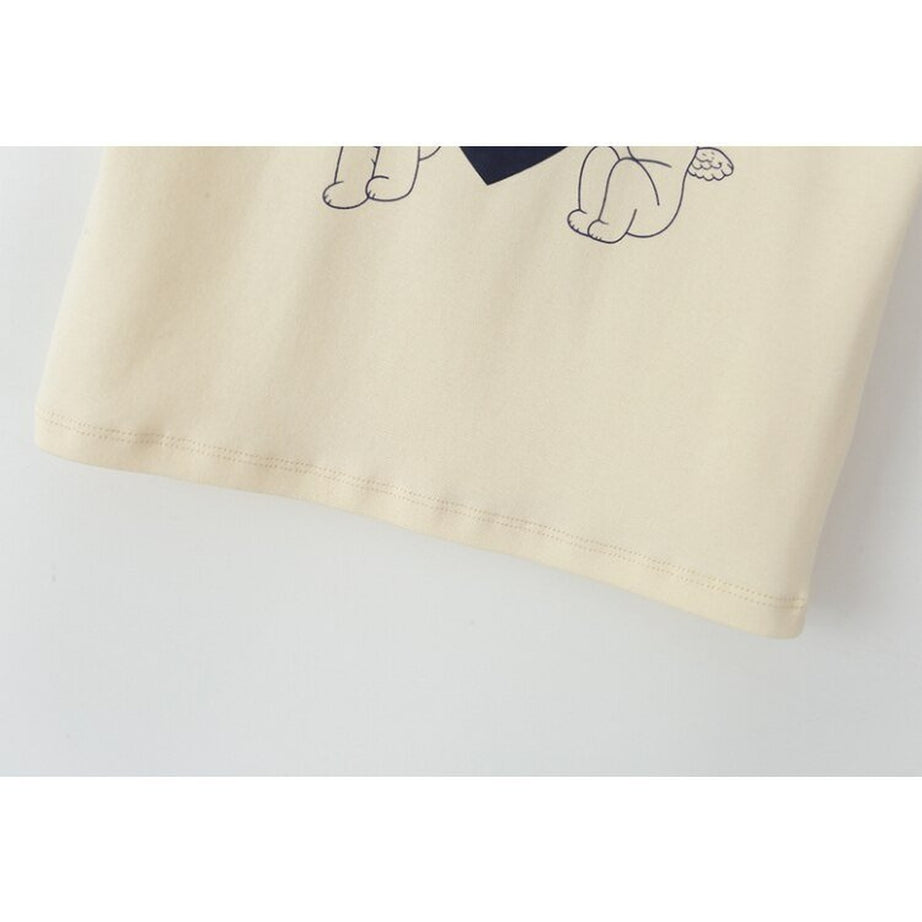 Y2k Lovecore Beige Retro T-shirt