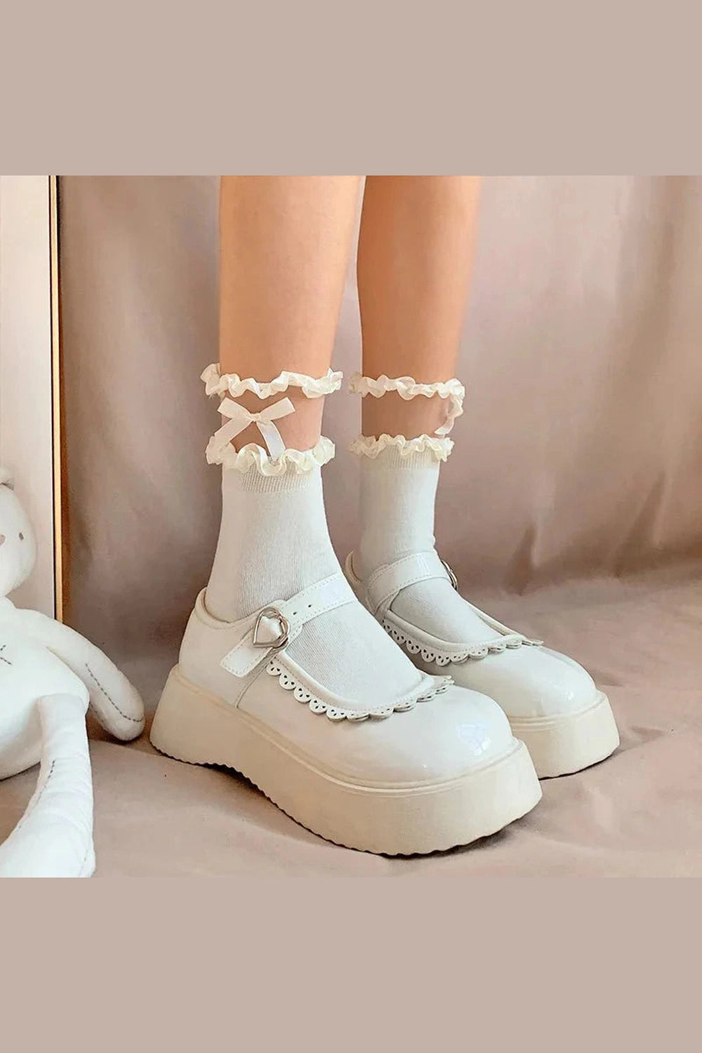 Y2k Low Tube Lace Dots Socks