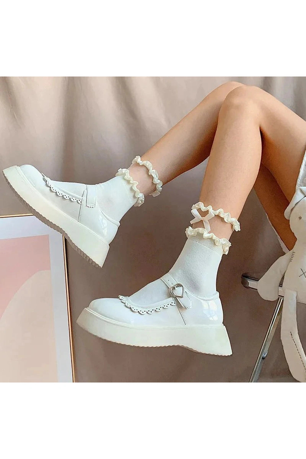 Y2k Low Tube Lace Dots Socks