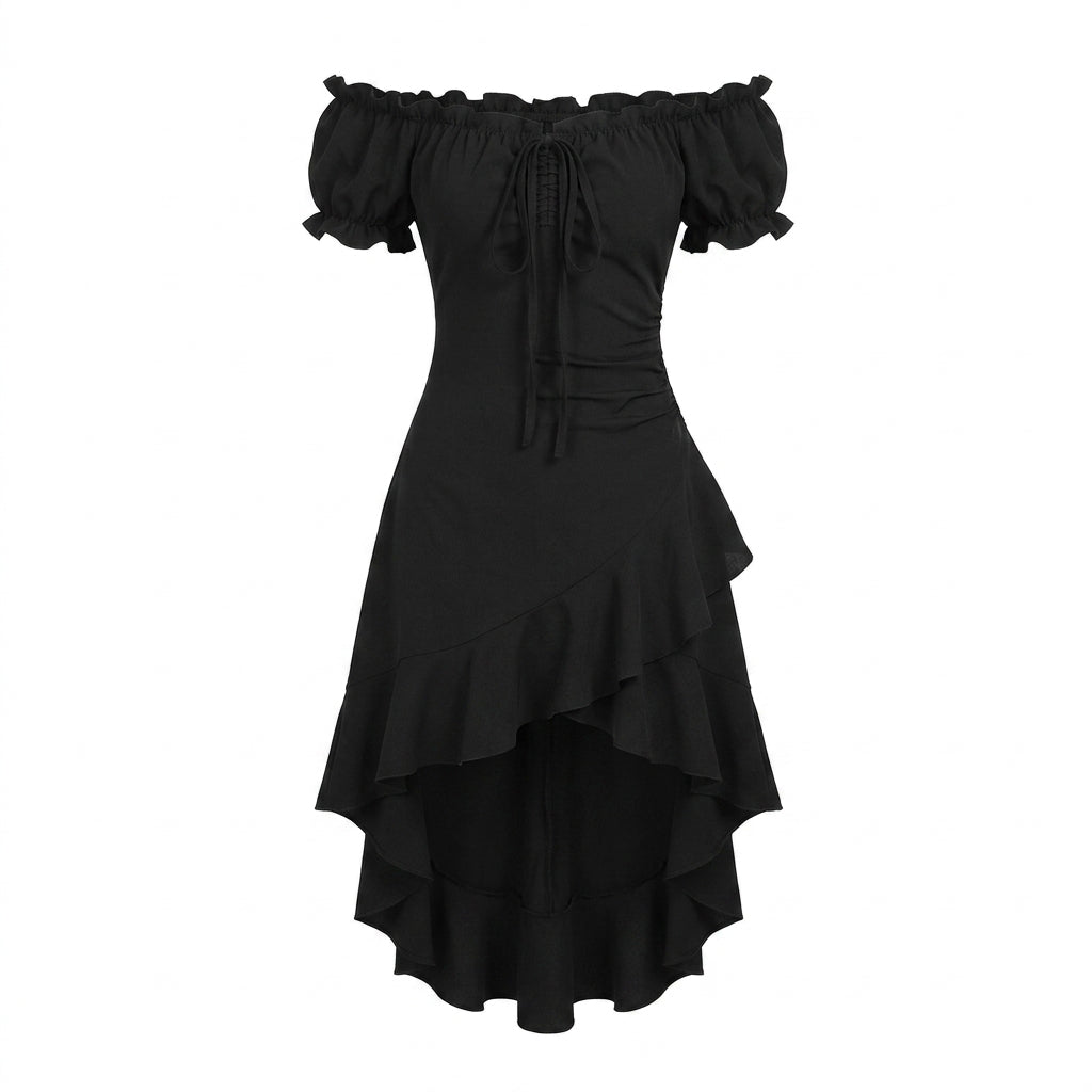 Goth Y2K Ruffle Cascade Dress