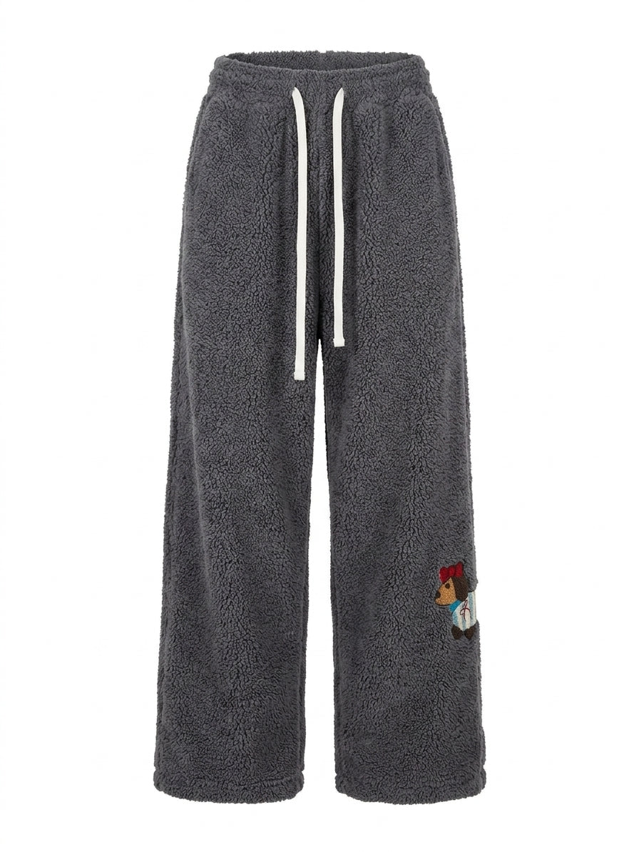 Streetwear Y2K Plush Pup Drawstring Pants