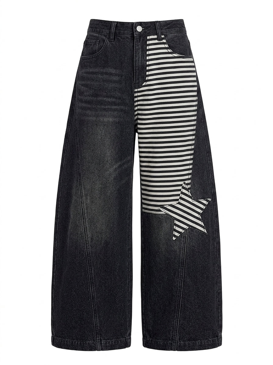 Y2k Panel Wide-Leg Jeans