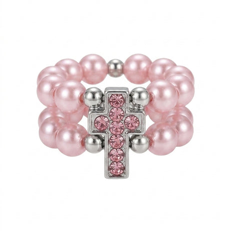 Y2k Cross Pearl Beaded Ring