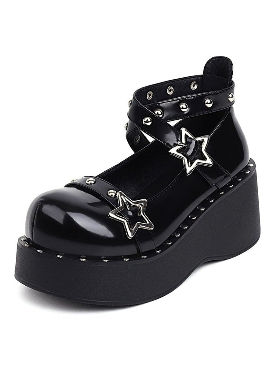 Y2k Mary Janes Wedges Shoes